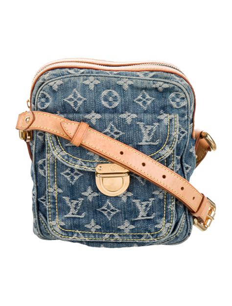 louis vuitton monogram denim camera bag|Louis Vuitton denim pleaty bag.